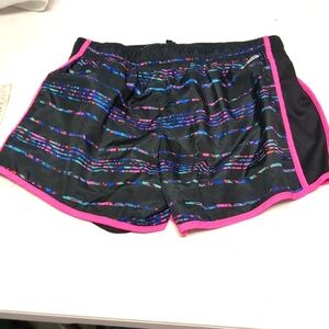 Women's Reebok Black and Pink Performance Shorts Lined Size Small